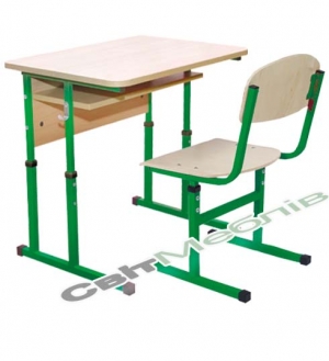 Комплект: стіл учнівський 1-місний з полицею, №4-6 + стілець Т-подібний, №4-6