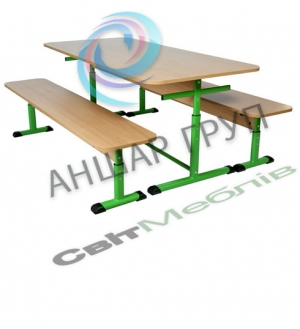 Стіл для їдалень 6 місний на плоскоовальній трубі, №4-6