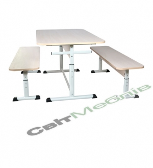 Стіл для їдалень 6 місний на плоскоовальній трубі, №4-6