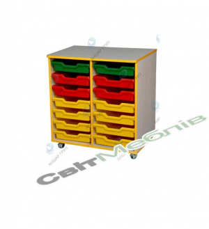 Стінка універсальна"Кмітливчик"елемент з лотками на колесах