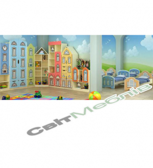 Ліжко дитяче без матрацу "Старе місто" з фотодруком