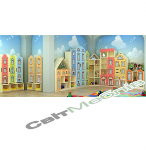 Стінка "Старе місто" з фотодруком (цегляний кольоровий)