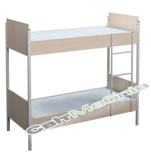 Ліжко 2-х ярусне на металевому каркасі, посилене, з металевою обв'язкою, спинки із заокругленими кутами