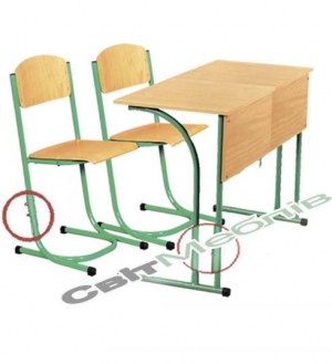 Комплект: стіл 2-місний без полиці, №4-6 + стілець №4-6 з регулюванням по висоті