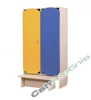 Шафа для дитячого одягу (двомісна з лавкою)