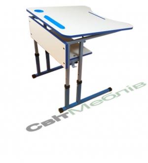 Стіл учнівський одномісний з регулюванням висоти з регулюванням кута нахилу стільниці 0-7-16°