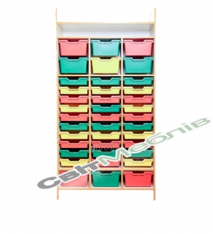 Шафа для зберігання з пластиковими шухлядами