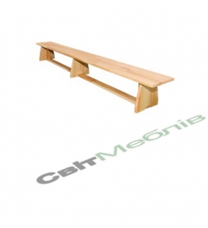 Лава для спортивного залу з натуральної деревини (сосна)