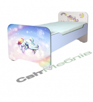 Ліжко дитяче з заокругленми бильцями з фотодруком, без матрацу