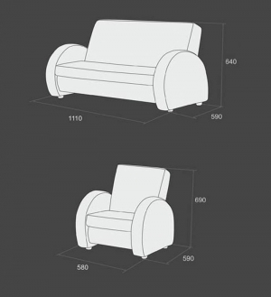 Диван і крісло для дитячого садочку №2