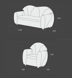 Диван і крісло для дитячого садочку №3