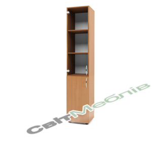 Пенал 2-дверний на п'ять полиць зі склом (тоноване) БЮ518(519)