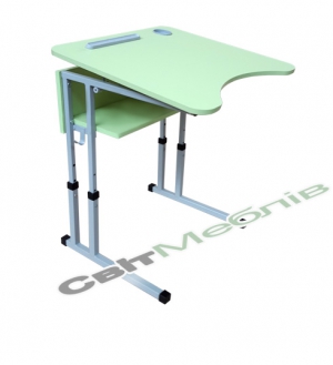 Стіл учнівський одномісний з регулюванням висоти з регулюванням кута нахилу стільниці 0-7-16°