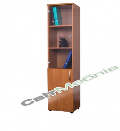 Пенал зі скляною дверкою з полицями ШКУ-02