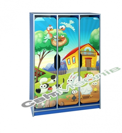 Шафа дитяча 3-місна  з фотодруком "Ферма"