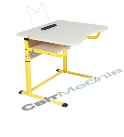 Стіл учнівський 1-місний з полицею, з регулюванням кута нахилу стільниці, для ростових груп № 3-5