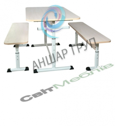 Лава без спинки 2-місна, регульована по висоті, на плоскоовальній трубі, №4-6