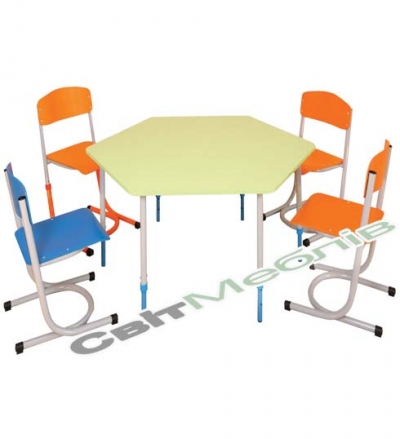 Стіл 6-кутний з регул-нням по висоті №2-6