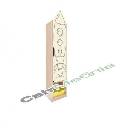 Шафа дитяча 1-місна для роздягальні з фігурними дверима з фотодруком "Таємничий всесвіт"