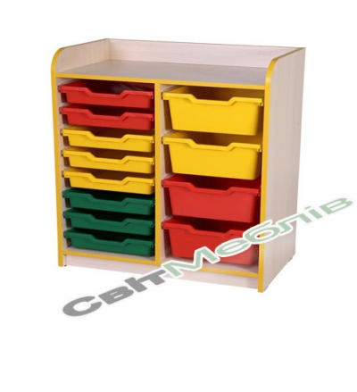 Тумба 2-х секційна з пласт. лотками New