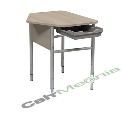 Стіл  1-місний  з пластиковим лотком, №4-7