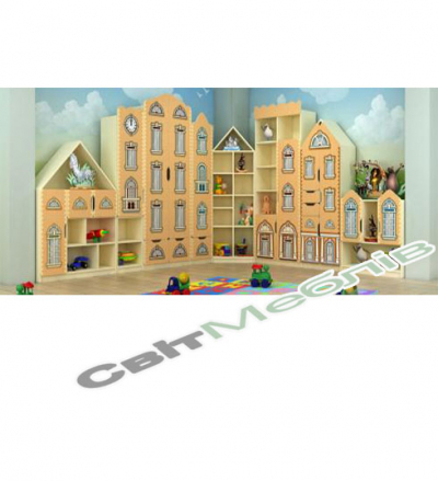 Стінка "Старе місто" з фотодруком (цегляний бежевий)