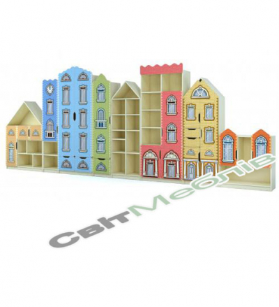 Стінка "Старе місто" з фотодруком (цегляний кольоровий)