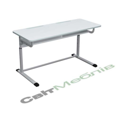 Стіл учнівський 2-місний, з поліуретановою крайкою, регулюється для ростових груп №4-7.