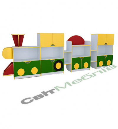 Дитяча стінка для іграшок "Паровоз"