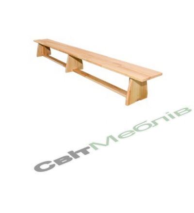 Лава для спортивного залу з натуральної деревини (сосна)