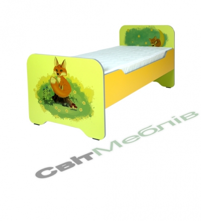 Ліжко дитяче з заокругленми бильцями з фотодруком, без матрацу