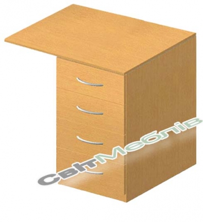 Тумба з 4 шухлядами приставна БЮ302+БЮ306