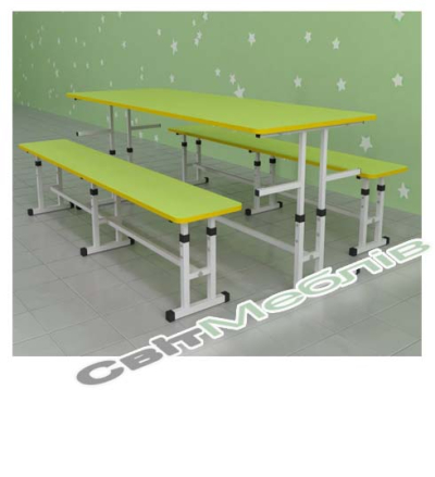 Стіл для їдальні з лавками регульовані 1500 мм