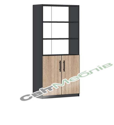 Шафа напівзакрита з полицями (2 закритих та 3 відкритих полиці)