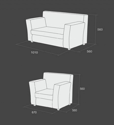Диван і крісло для дитячого садочку №1