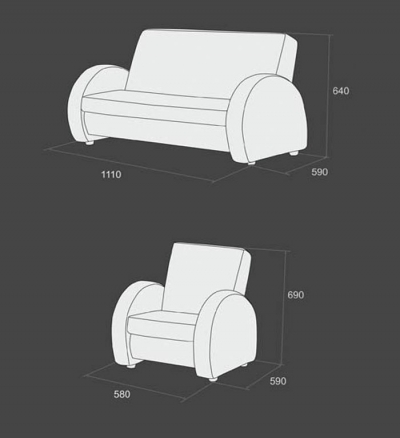 Диван і крісло для дитячого садочку №2