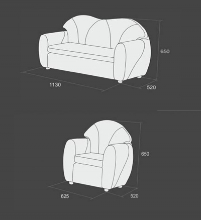 Диван і крісло для дитячого садочку №3