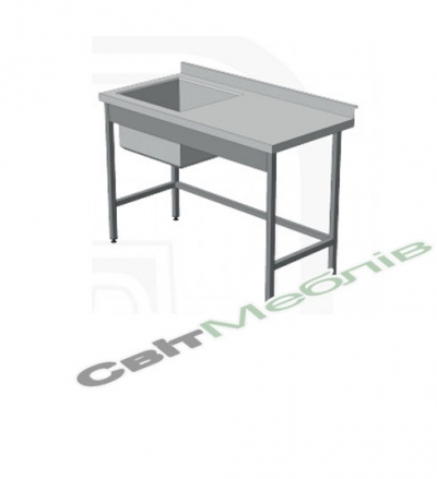 Стіл з ванною миючою зварною без полиці