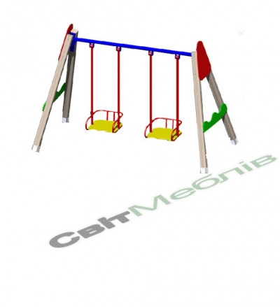 Гойдалки дерев'яні двомісні