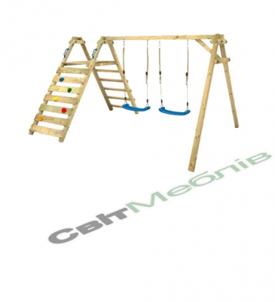 Дитячі гойдалки вуличні із скелелазкою