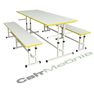 Стіл для їдальні з лавками регульовані 1200 мм